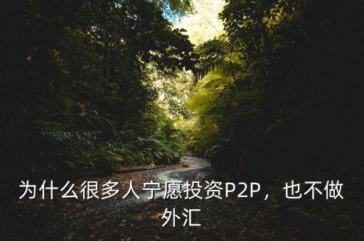 為什么很多人寧愿投資P2P，也不做外匯