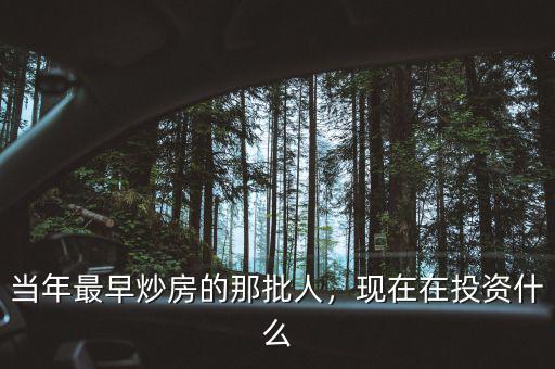 當年最早炒房的那批人，現(xiàn)在在投資什么