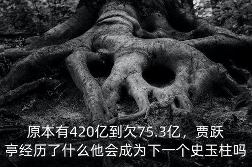 原本有420億到欠75.3億，賈躍亭經(jīng)歷了什么他會成為下一個史玉柱嗎