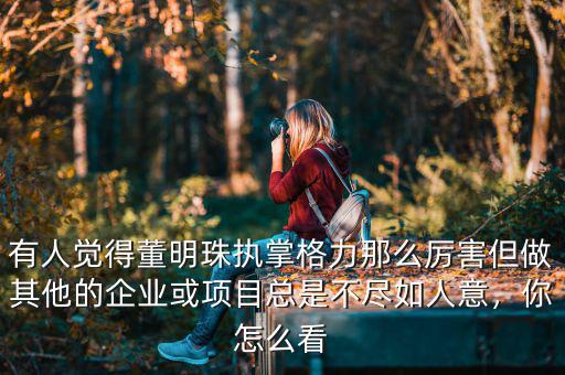 有人覺(jué)得董明珠執(zhí)掌格力那么厲害但做其他的企業(yè)或項(xiàng)目總是不盡如人意，你怎么看