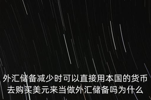 外匯儲備減少時(shí)可以直接用本國的貨幣去購買美元來當(dāng)做外匯儲備嗎為什么