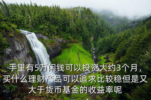 手里有5萬閑錢可以投資大約3個月，買什么理財產(chǎn)品可以追求比較穩(wěn)但是又大于貨幣基金的收益率呢