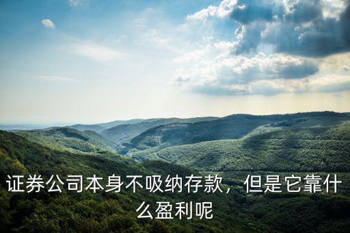 證券公司本身不吸納存款，但是它靠什么盈利呢