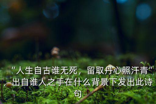 “人生自古誰(shuí)無(wú)死，留取丹心照汗青”，出自誰(shuí)人之手在什么背景下發(fā)出此詩(shī)句