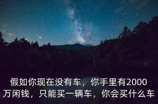 假如你現(xiàn)在沒有車，你手里有2000萬閑錢，只能買一輛車，你會買什么車