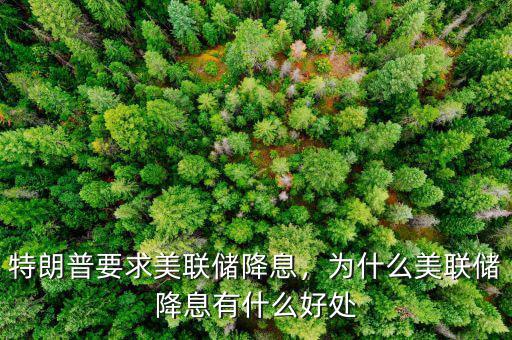 特朗普要求美聯(lián)儲降息，為什么美聯(lián)儲降息有什么好處