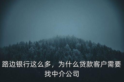 路邊銀行這么多，為什么貸款客戶(hù)需要找中介公司