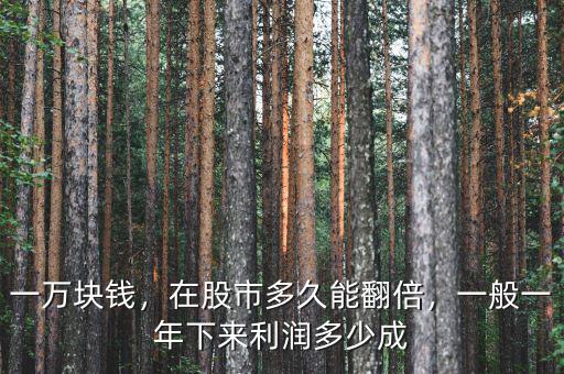一萬塊錢，在股市多久能翻倍，一般一年下來利潤多少成