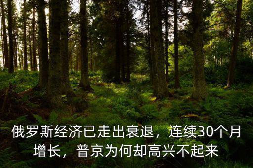 俄羅斯經(jīng)濟已走出衰退，連續(xù)30個月增長，普京為何卻高興不起來