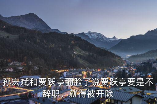 孫宏斌和賈躍亭翻臉了說賈躍亭要是不辭職，就得被開除