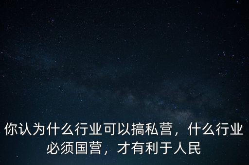 你認(rèn)為什么行業(yè)可以搞私營(yíng)，什么行業(yè)必須國(guó)營(yíng)，才有利于人民