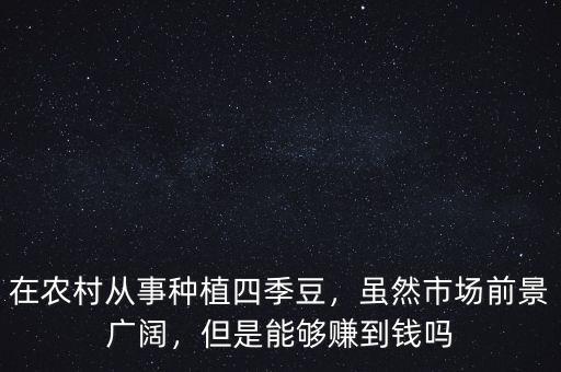 在農村從事種植四季豆，雖然市場前景廣闊，但是能夠賺到錢嗎