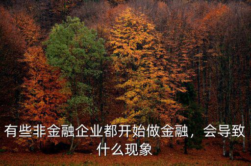 有些非金融企業(yè)都開始做金融，會導致什么現(xiàn)象