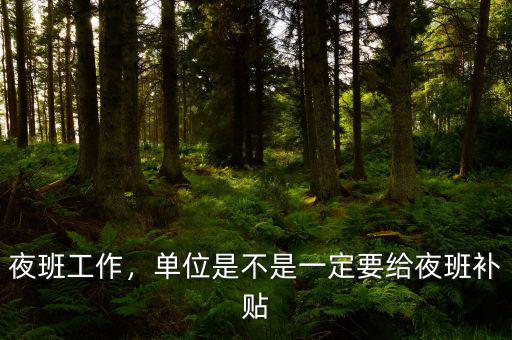 夜班工作，單位是不是一定要給夜班補(bǔ)貼