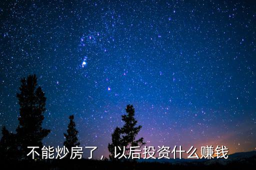不能炒房了，以后投資什么賺錢