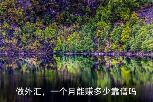 做外匯，一個月能賺多少靠譜嗎