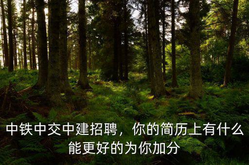 中鐵中交中建招聘，你的簡(jiǎn)歷上有什么能更好的為你加分