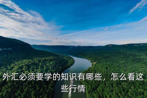 外匯必須要學(xué)的知識(shí)有哪些，怎么看這些行情