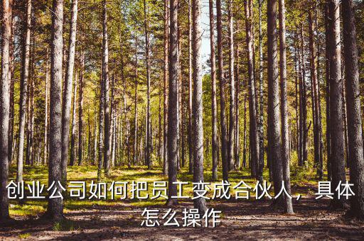 創(chuàng)業(yè)公司如何把員工變成合伙人，具體怎么操作