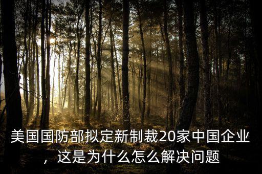 美國國防部擬定新制裁20家中國企業(yè)，這是為什么怎么解決問題