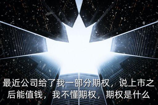 最近公司給了我一部分期權(quán)，說上市之后能值錢，我不懂期權(quán)，期權(quán)是什么
