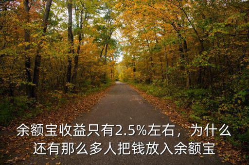 余額寶收益只有2.5%左右，為什么還有那么多人把錢(qián)放入余額寶