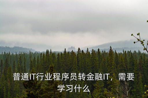 普通IT行業(yè)程序員轉金融IT，需要學習什么