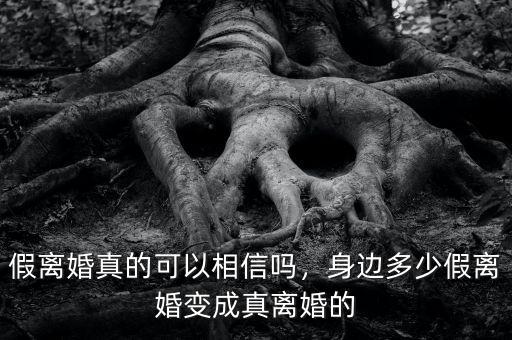 假離婚真的可以相信嗎，身邊多少假離婚變成真離婚的