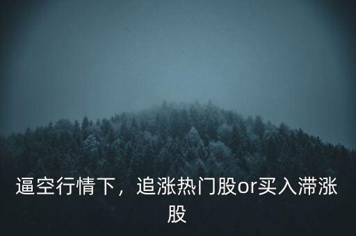 逼空行情下，追漲熱門股or買入滯漲股