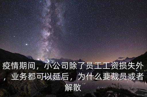 疫情期間，小公司除了員工工資損失外，業(yè)務(wù)都可以延后，為什么要裁員或者解散