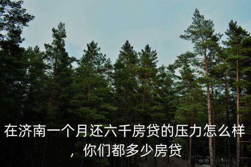 在濟南一個月還六千房貸的壓力怎么樣，你們都多少房貸