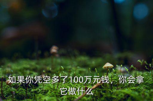 如果你憑空多了100萬(wàn)元錢，你會(huì)拿它做什么