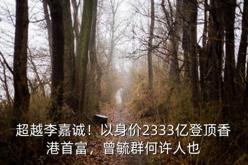 超越李嘉誠！以身價2333億登頂香港首富，曾毓群何許人也
