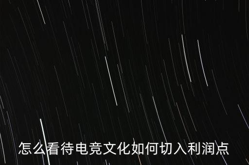 電競行業(yè)怎么掙錢,怎么看待電競文化