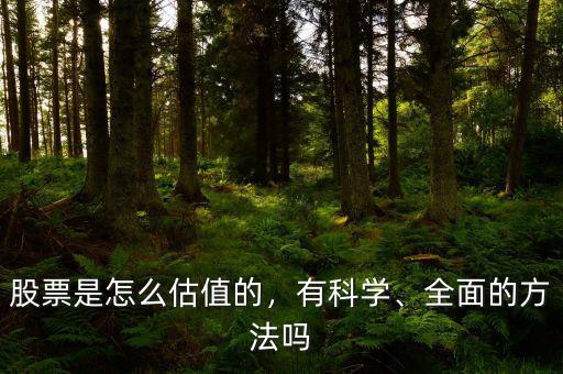 股票是怎么估值的，有科學、全面的方法嗎