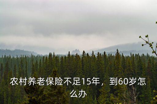 農(nóng)村養(yǎng)老保險不足15年，到60歲怎么辦