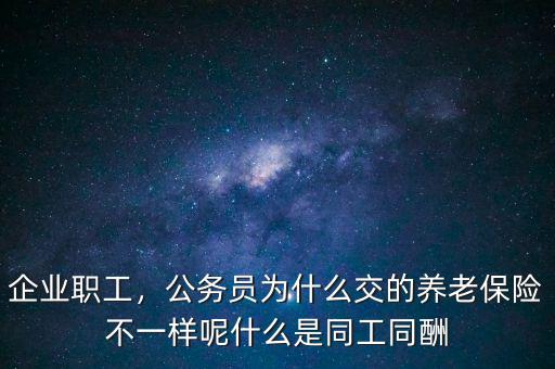 企業(yè)職工，公務員為什么交的養(yǎng)老保險不一樣呢什么是同工同酬