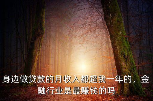身邊做貸款的月收入都超我一年的，金融行業(yè)是最賺錢的嗎