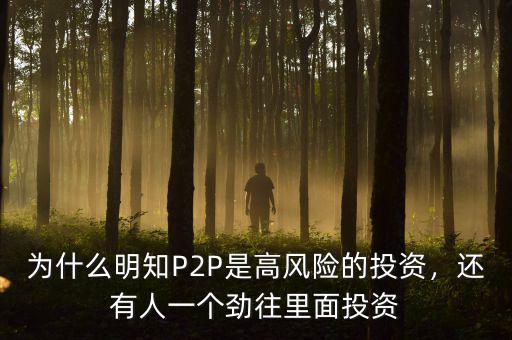 為什么明知P2P是高風險的投資，還有人一個勁往里面投資