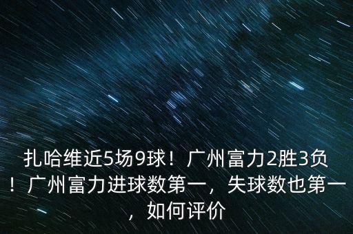扎哈維近5場9球！廣州富力2勝3負(fù)！廣州富力進(jìn)球數(shù)第一，失球數(shù)也第一，如何評價(jià)