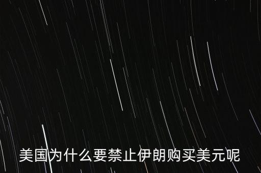 美國(guó)為什么要禁止伊朗購買美元呢