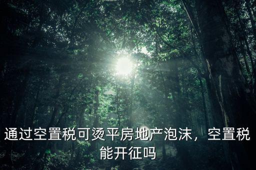 通過空置稅可燙平房地產(chǎn)泡沫，空置稅能開征嗎