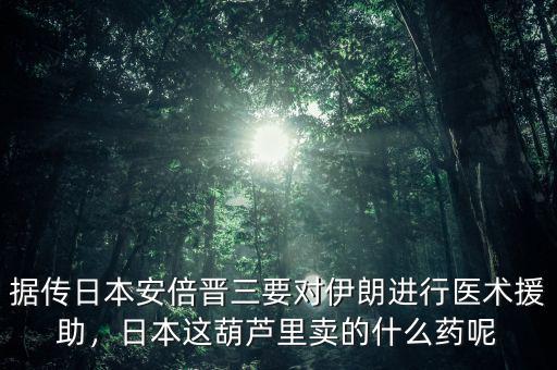 據(jù)傳日本安倍晉三要對伊朗進行醫(yī)術(shù)援助，日本這葫蘆里賣的什么藥呢