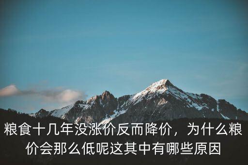 糧食十幾年沒漲價反而降價，為什么糧價會那么低呢這其中有哪些原因