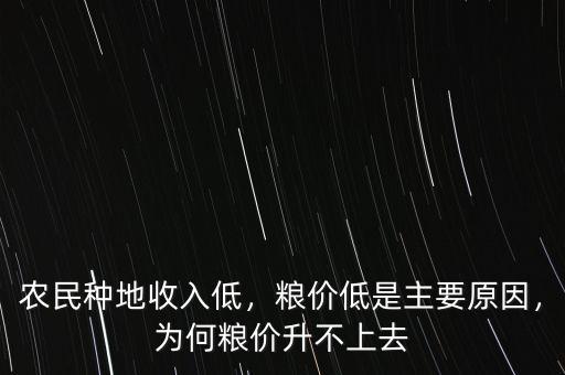 農(nóng)民種地收入低，糧價低是主要原因，為何糧價升不上去