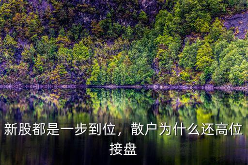新股都是一步到位，散戶為什么還高位接盤