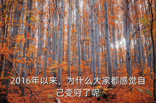 2016年以來，為什么大家都感覺自己變窮了呢