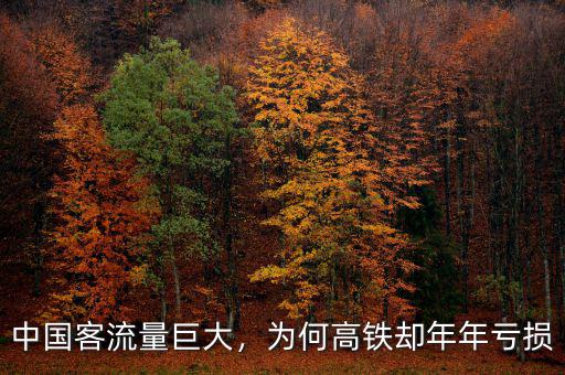中國客流量巨大，為何高鐵卻年年虧損