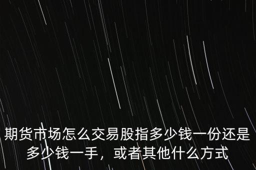 一份sp500期貨多少錢,多少錢一份還是多少錢一手