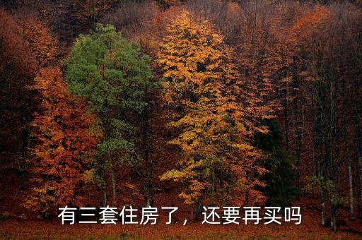 有三套住房了，還要再買嗎